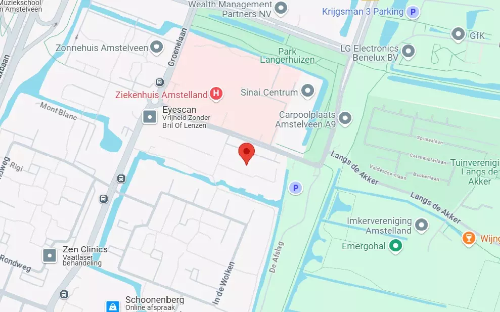 Maps afbeelding locatie groenelaan